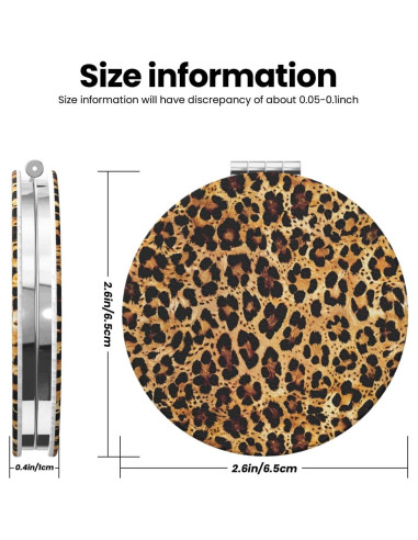 Espejo de Viaje Plegable Keluki Doble Cara 6.6 cm Leopardo