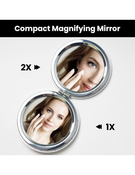 Espejo de Viaje Plegable Keluki Doble Cara 6.6 cm Leopardo