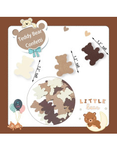 300PCS Confeti de Mesa Osito de Peluche ALLHEARTDESIRES 2