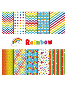 Set de 90 Hojas de Papel Patrón Arcoíris Morcheiong A5