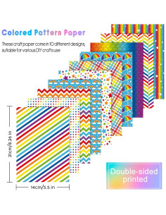 Set de 90 Hojas de Papel Patrón Arcoíris Morcheiong A5 2