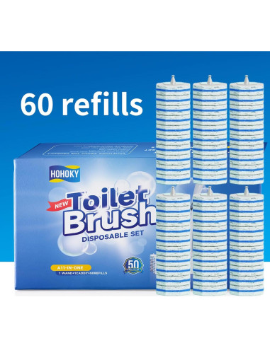 60 Recargas Desechables para Cepillo de Inodoro Hohoky