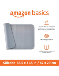 Alfombrilla de Silicona Antideslizante Amazon Basics 47x29cm Gris 2