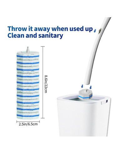 60 Recargas Desechables para Cepillo de Inodoro Hohoky