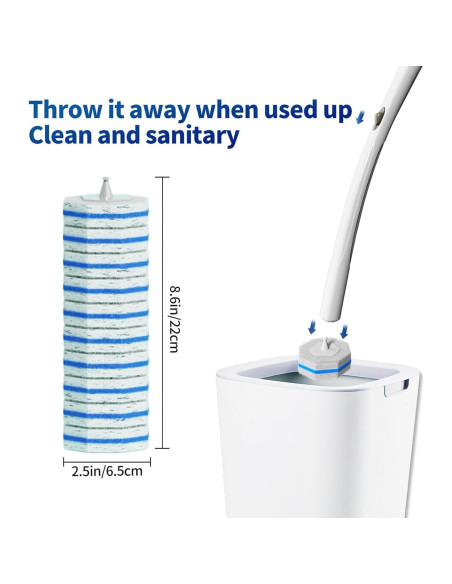 60 Recargas Desechables para Cepillo de Inodoro Hohoky