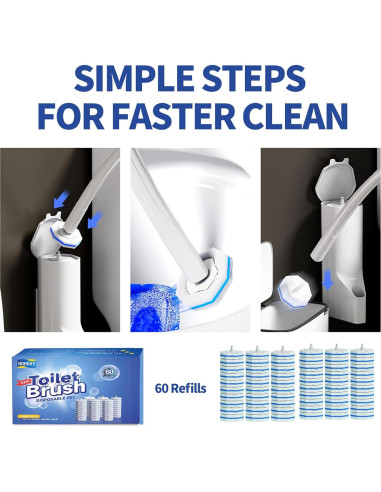 60 Recargas Desechables para Cepillo de Inodoro Hohoky