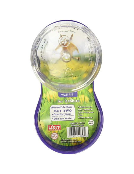 Bebedero y Comedero Reversible Lixit para Conejos 1.42L