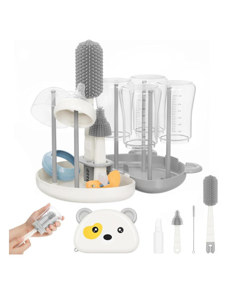 Kit de Limpiador de Biberones CandyHome 7 en 1 Gris