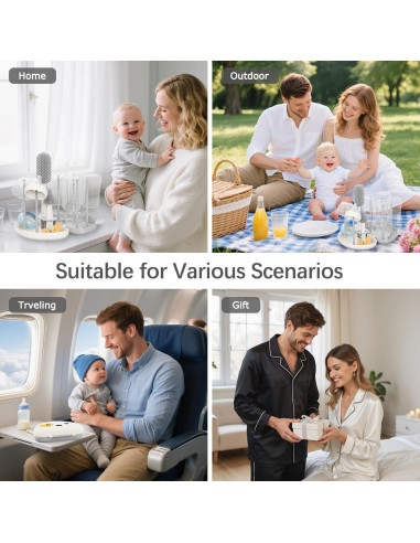 Kit de Limpiador de Biberones CandyHome 7 en 1 Gris