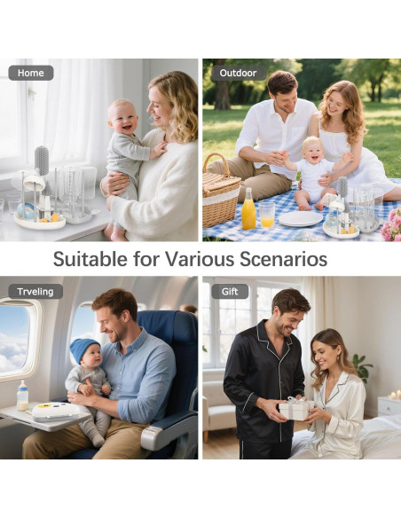 Kit de Limpiador de Biberones CandyHome 7 en 1 Gris