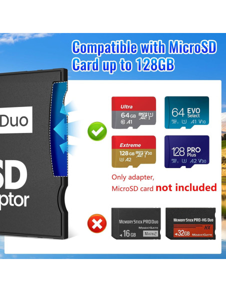 Adaptador de Memoria Stick PRO Duo INDMEM - 2 Paquetes Micro SD