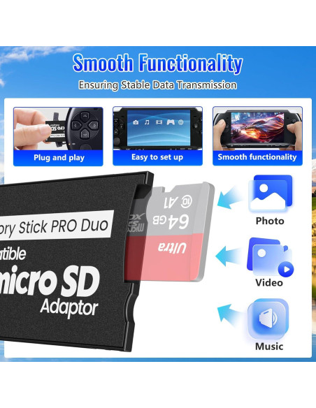 Adaptador de Memoria Stick PRO Duo INDMEM - 2 Paquetes Micro SD