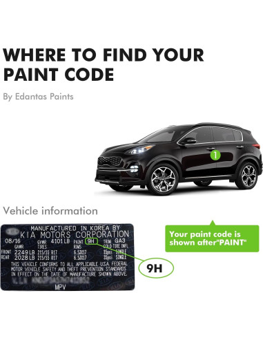 Pintura de Retoque Edantas 1D Blanco Claro para Autos Kia