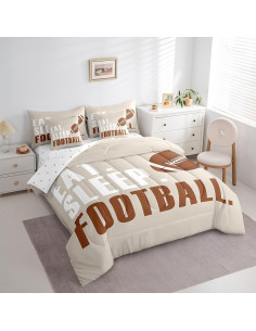 Juego de Edredón Feelyou Fútbol Individual 7 Piezas Beige 2