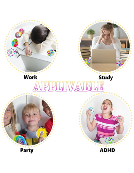 Paquete de 14 Juguetes Antiestrés Fidget Spinners TGIQROVE