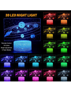 Lámpara de Ilusión Óptica 3D SEVEN LADY Luz Nocturna LED 2