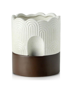 Maceta Autorriego Nihow 15 cm Cerámica Beige y Marrón