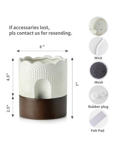 Maceta Autorriego Nihow 15 cm Cerámica Beige y Marrón 2