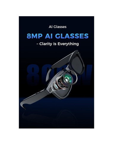 Gafas de Cámara Inteligente CuiSuto 8MP HD con AI y 32GB