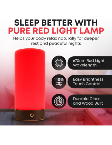 Lámpara de Terapia de Luz Roja Rubi 670nm - Bienestar y Sueño