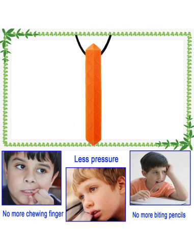 Collar Masticable Sensorial Naranja 100% Silicona Grado Alimenticio