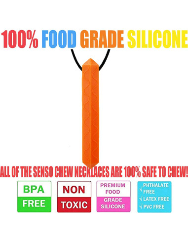 Collar Masticable Sensorial Naranja 100% Silicona Grado Alimenticio