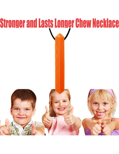 Collar Masticable Sensorial Naranja 100% Silicona Grado Alimenticio