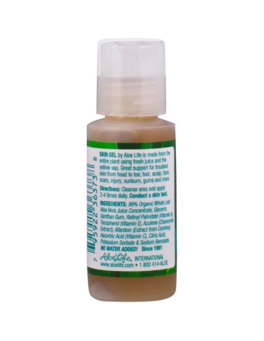 Gel de Piel Aloe Life 99% Aloe Vera Orgánico 28.35g Sin Fragancia