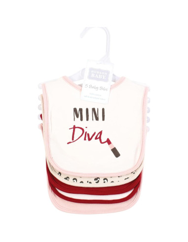 Baberos de Algodón Hudson Baby para Bebé Unisex Mini Diva