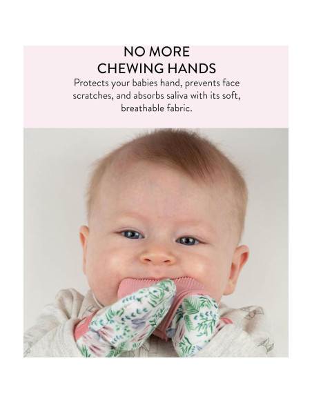 Mitones de Dentición Malarkey Kids Rosa Claro - Paquete de 2