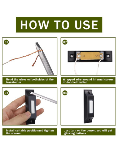 Botón de Timbre de Metal Iluminado Abvsdu - Impermeable