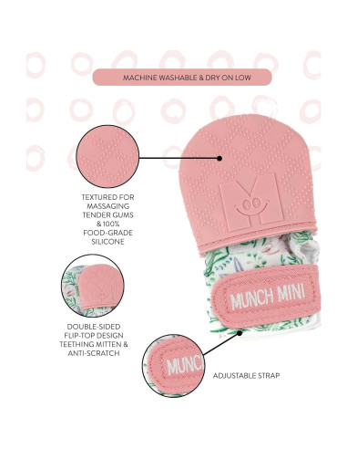 Mitones de Dentición Malarkey Kids Rosa Claro - Paquete de 2