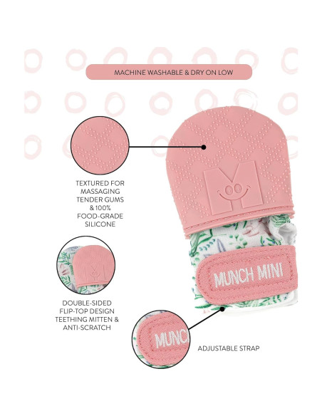 Mitones de Dentición Malarkey Kids Rosa Claro - Paquete de 2
