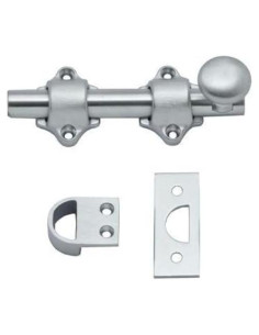 Cerrojo de Puerta Holandesa QCAA 10.16 cm Latón Macizo Cromo Satinado