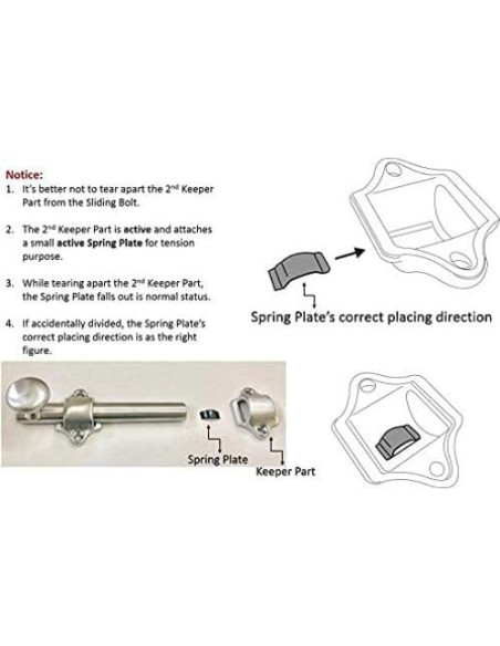 Cerrojo de Puerta Holandesa QCAA 10.16 cm Latón Macizo Cromo Satinado