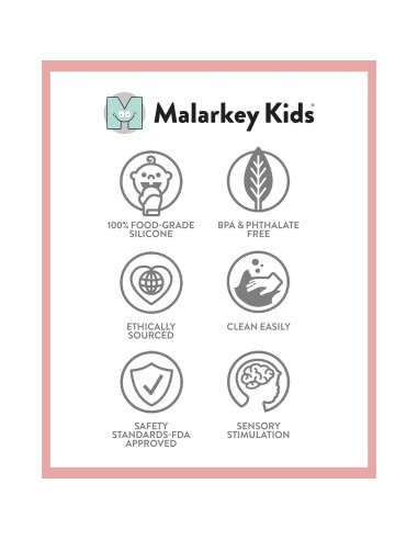 Mitones de Dentición Malarkey Kids Rosa Claro - Paquete de 2