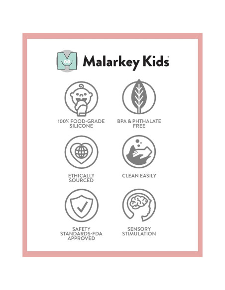 Mitones de Dentición Malarkey Kids Rosa Claro - Paquete de 2