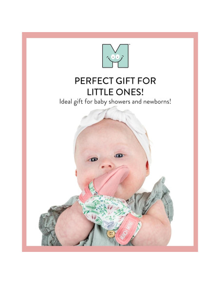 Mitones de Dentición Malarkey Kids Rosa Claro - Paquete de 2