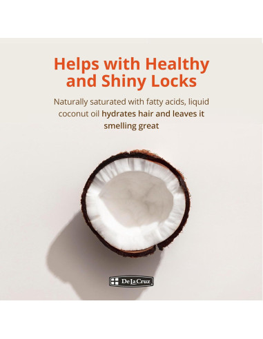 Aceite de Coco Líquido Fraccionado De La Cruz 59 ML - Hidratante Piel y Cabello