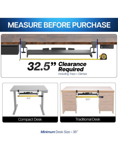 Bandeja deslizante para teclado VIVO MOUNT-KB05O 68.6 cm bambú