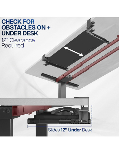 Bandeja deslizante para teclado VIVO MOUNT-KB05O 68.6 cm bambú