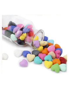 40 Perlas de Silicona Corazón Qusmeiyici Multicolor para Manualidades