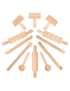 Kit de Herramientas de Arcilla de Madera NUOBESTY 12 Piezas