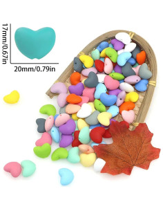 40 Perlas de Silicona Corazón Qusmeiyici Multicolor para Manualidades 2