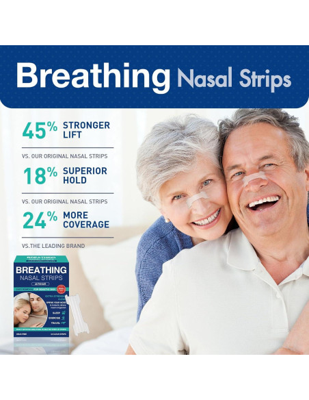 Tiras Nasales Authair Fuerza Transparentes para Piel Sensible 44 Unidades