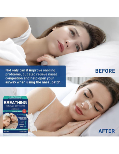 Tiras Nasales Authair Fuerza Transparentes para Piel Sensible 44 Unidades