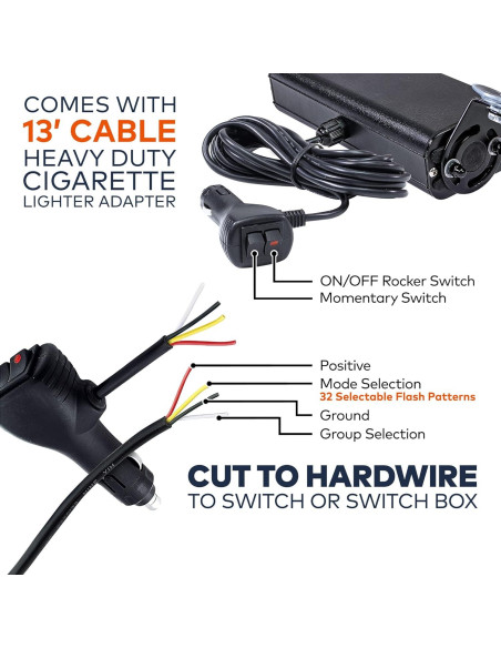 Luz Estroboscópica LED LAMPHUS SBWL26 12W Ámbar 32 Modos