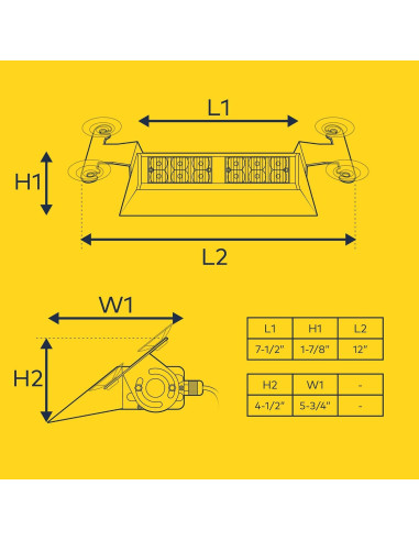 Luz Estroboscópica LED LAMPHUS SBWL26 12W Ámbar 32 Modos