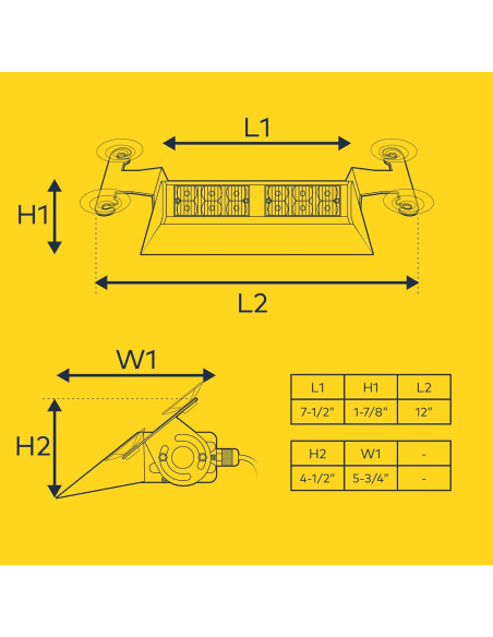 Luz Estroboscópica LED LAMPHUS SBWL26 12W Ámbar 32 Modos