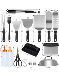 Kit de Accesorios para Parrilla Demiwise 23 Piezas Acero Inoxidable 2